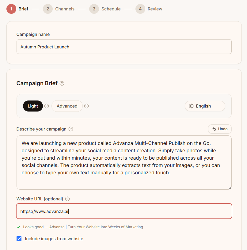 Create a campaign from one idea